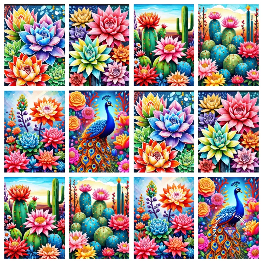 

Peacock Flower Animal AB Diamond Painting Kit Square Round Diamond 5D DIY Mosaic Handmade Art Adult Exquisite Gift Home Decor