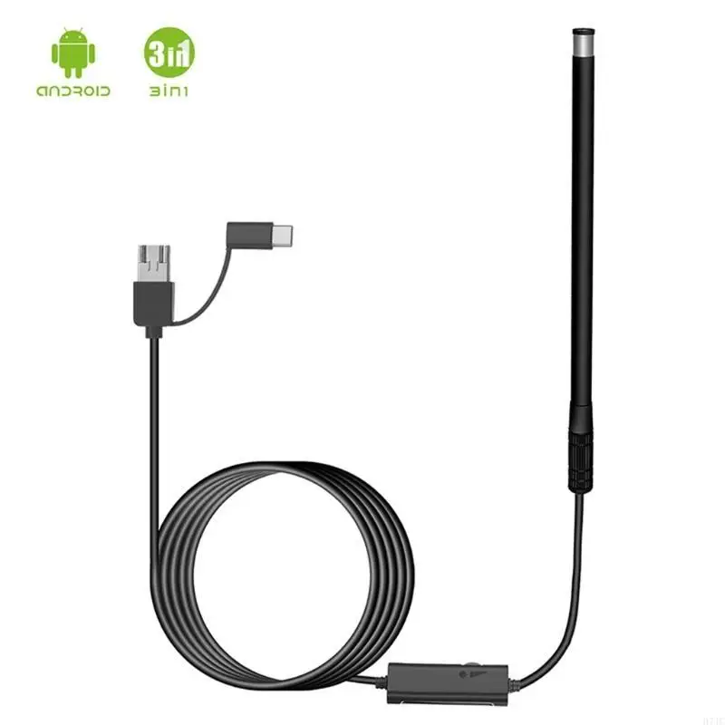 

H7JC 3 in 1 Ear Cleaning Endoscope USB Visual Ear Spoon 5.5mm Mini Camera Earpick Otoscope with 6 LED Lights
