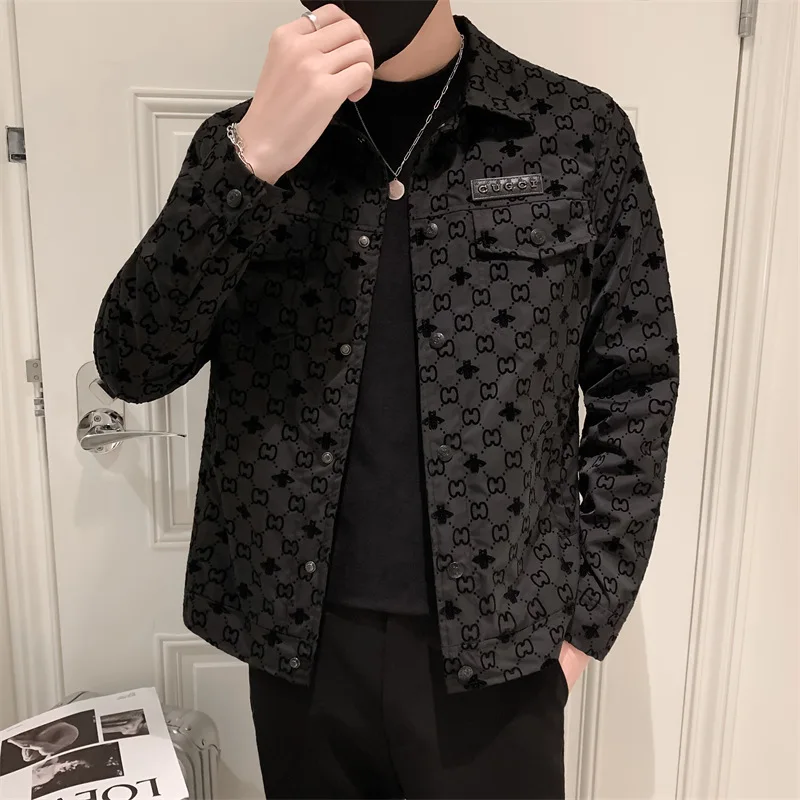 

2024Flip collar double pocket embroidered jacket, autumn and winter internet famous fashion brand jacket, cool and classic top