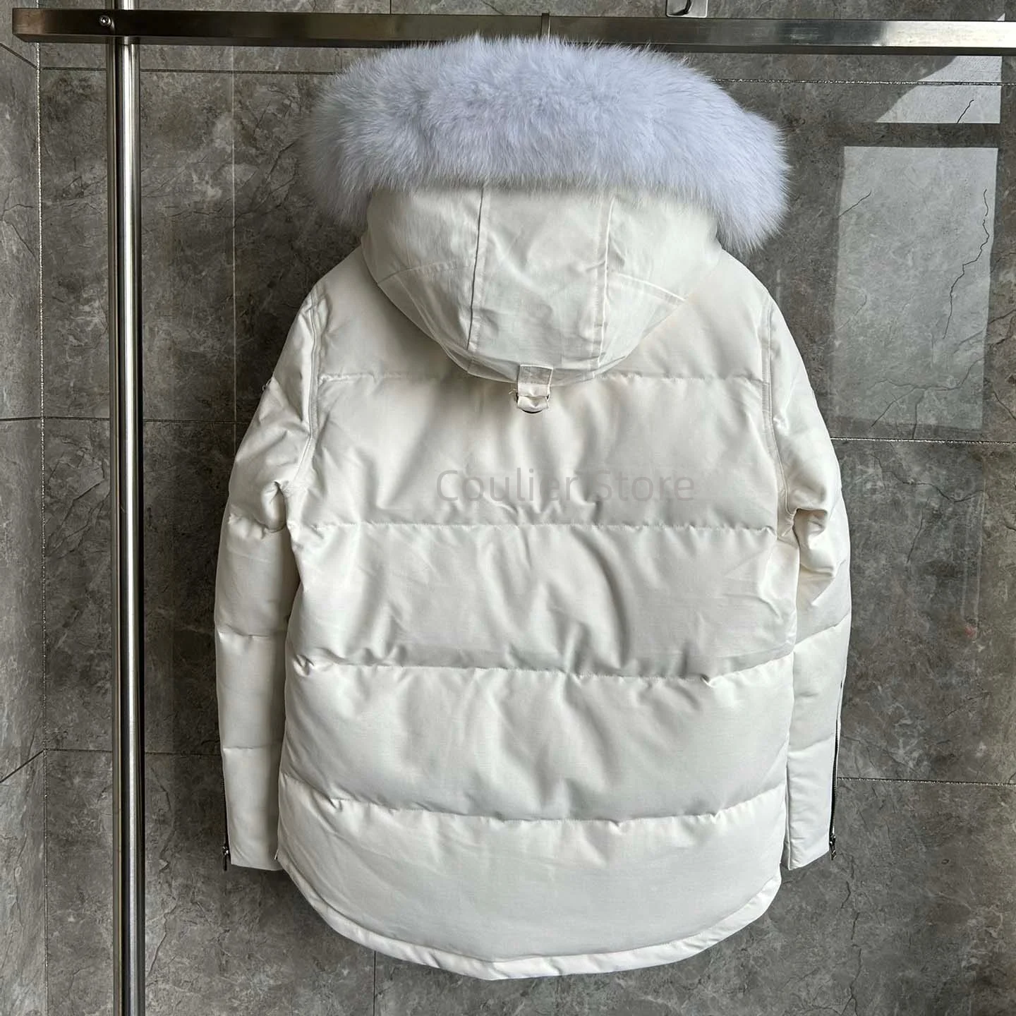 سترة كندية للرجال، معطف دافئ سميك، سترة رجالية بيضاء مناسبة لمناطق الثلج الباردة للغاية