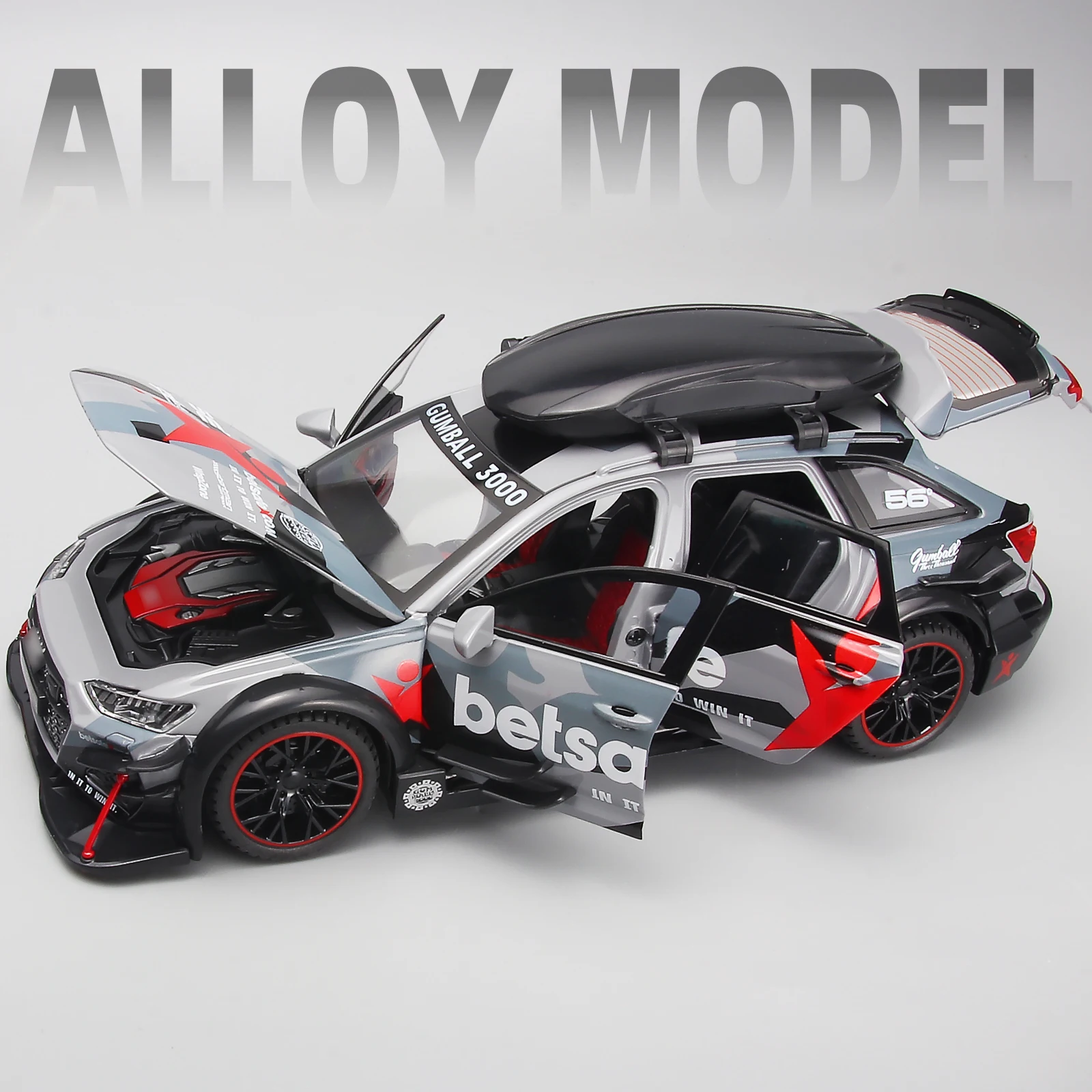 1/24 Audi RS6 Modified Vehicles Car Model Toys Alloy Diecast With Pull Back Light & Sound Model Cars Boys Gifts For Children €1