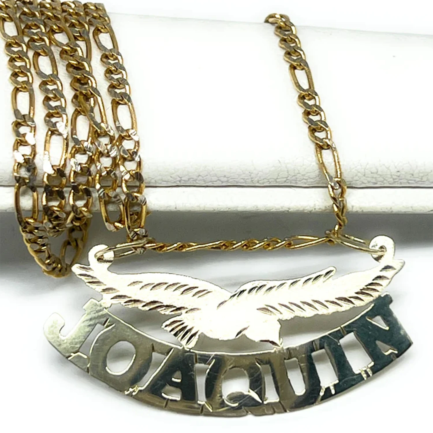 

Zciti personalized eagle nameplate necklace with name, 18k gold plated pendant for women, personalized exquisite gift