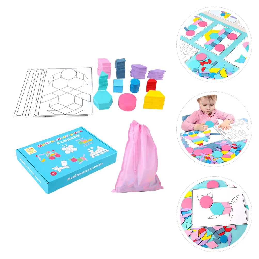 

1Set Tangram Puzzle Wooden Plaything Bright Colors Develop Imagination Creativity Fine Motor Skills Hand Coordination Logical