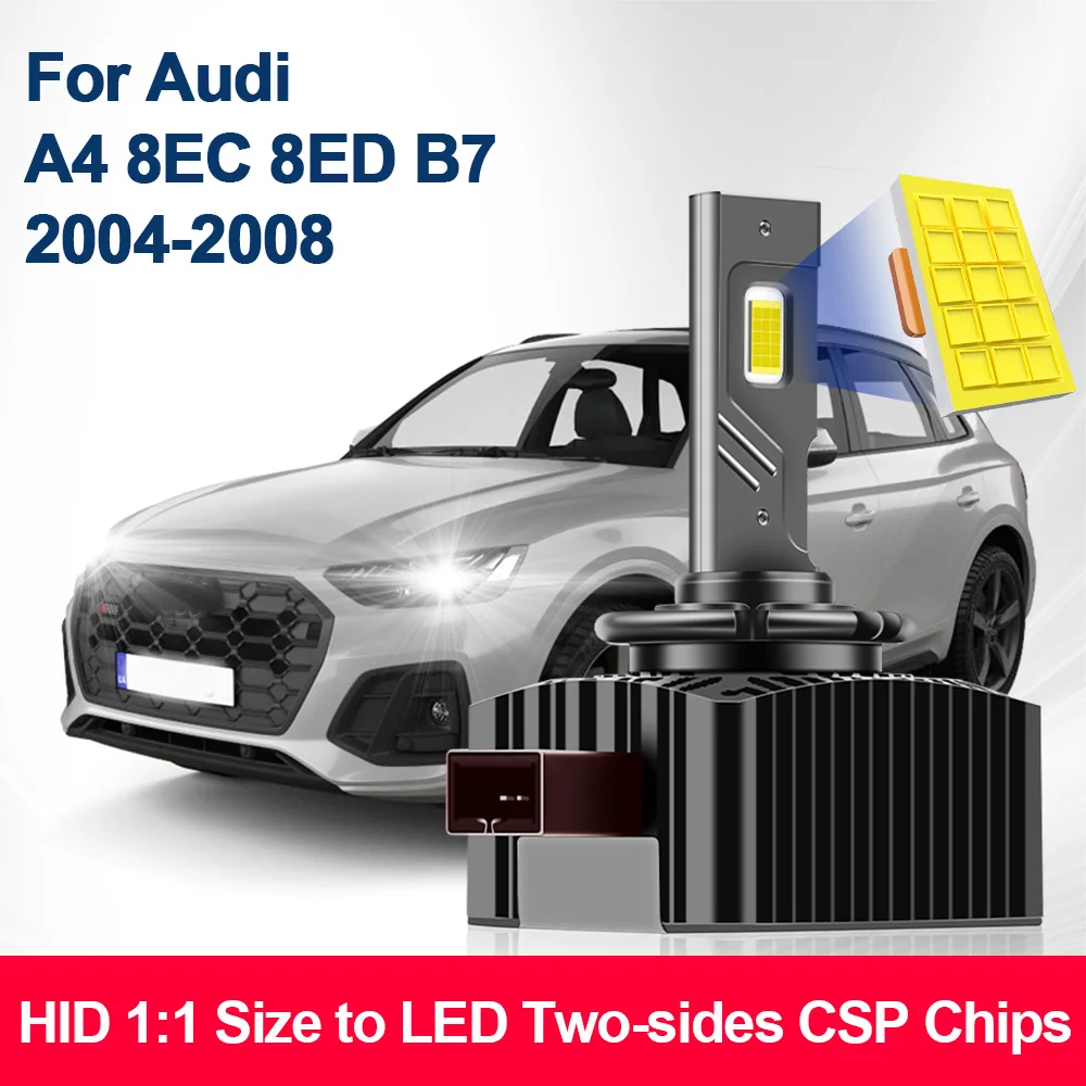 

Для Audi A4 8EC 8ED B7 2004-2008 светодиодные лампы D1S для фар Canbus CSP 30000LM 110 Вт супер яркие лампы серии D