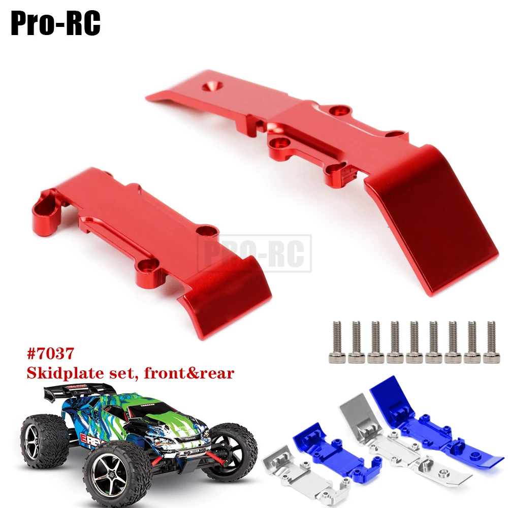 1Set Aluminum Alloy #7037 Front & Rear Skidplate Set for RC Car 1/16 Traxxas E-Revo 71054 VXL Slash 4WD 70054 Summit 72054