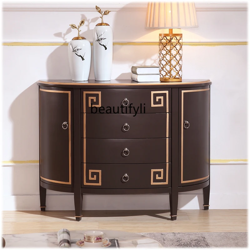 Entrance Cabinet Semicircle European Classical Sideboard  Tea Cabinet Wall Cabinet Hallway