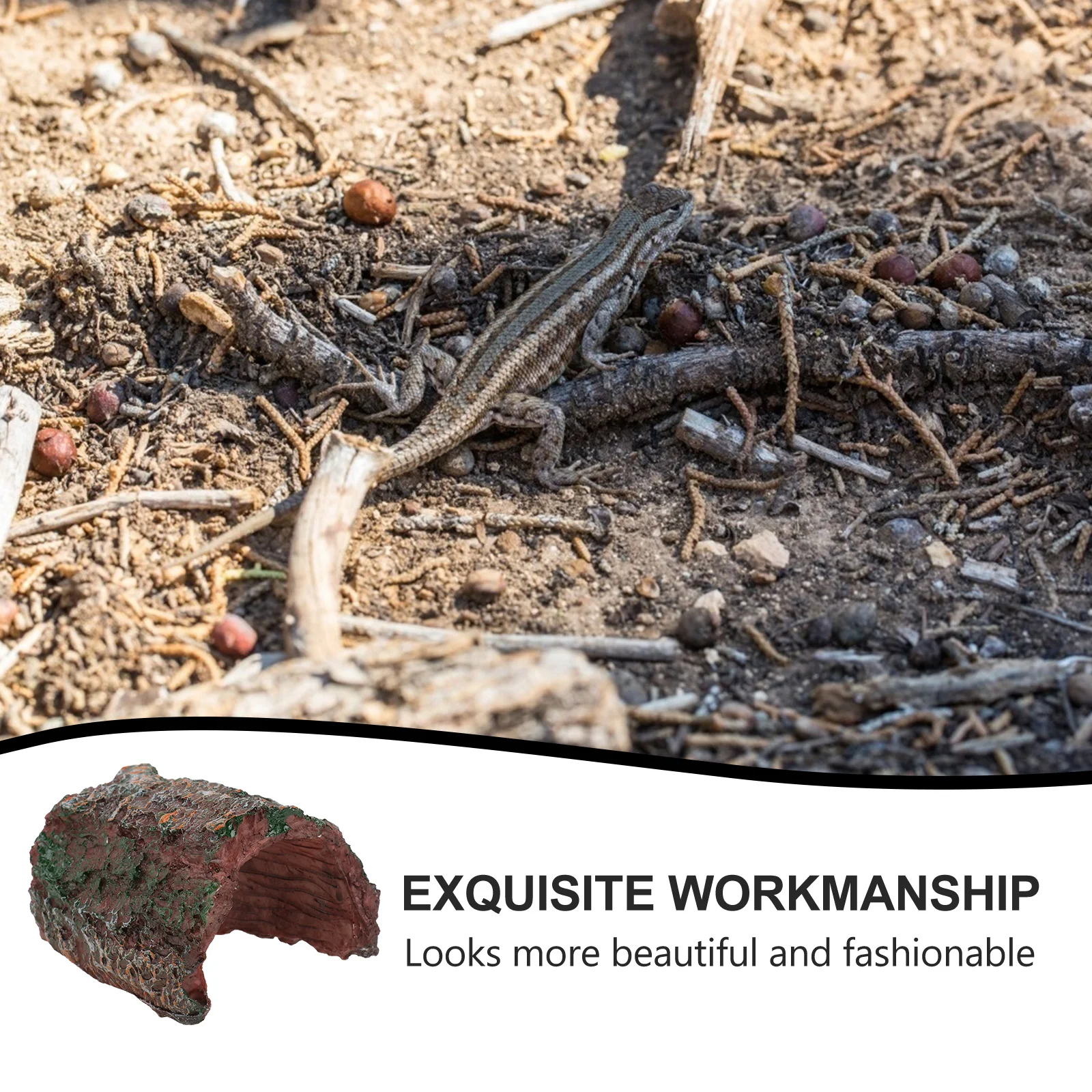 

Arch Bark Creeper Hiding Ornament Durable Resin Landscape Decoration for Aquarium Fish Tank Lizard Shelter Scenery