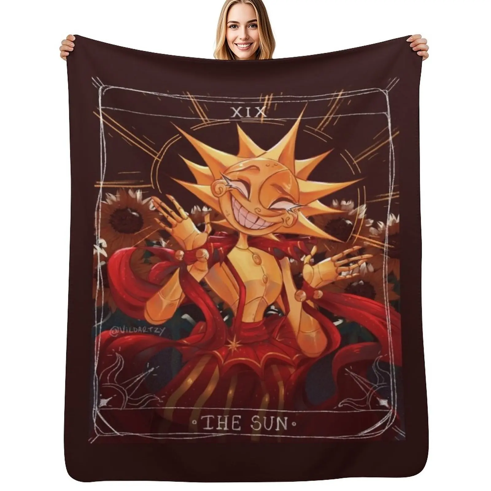 

The Sun (Sundrop Tarot Card) Throw Blanket Extra Large Throw valentine gift ideas Beach Stuffeds Blankets