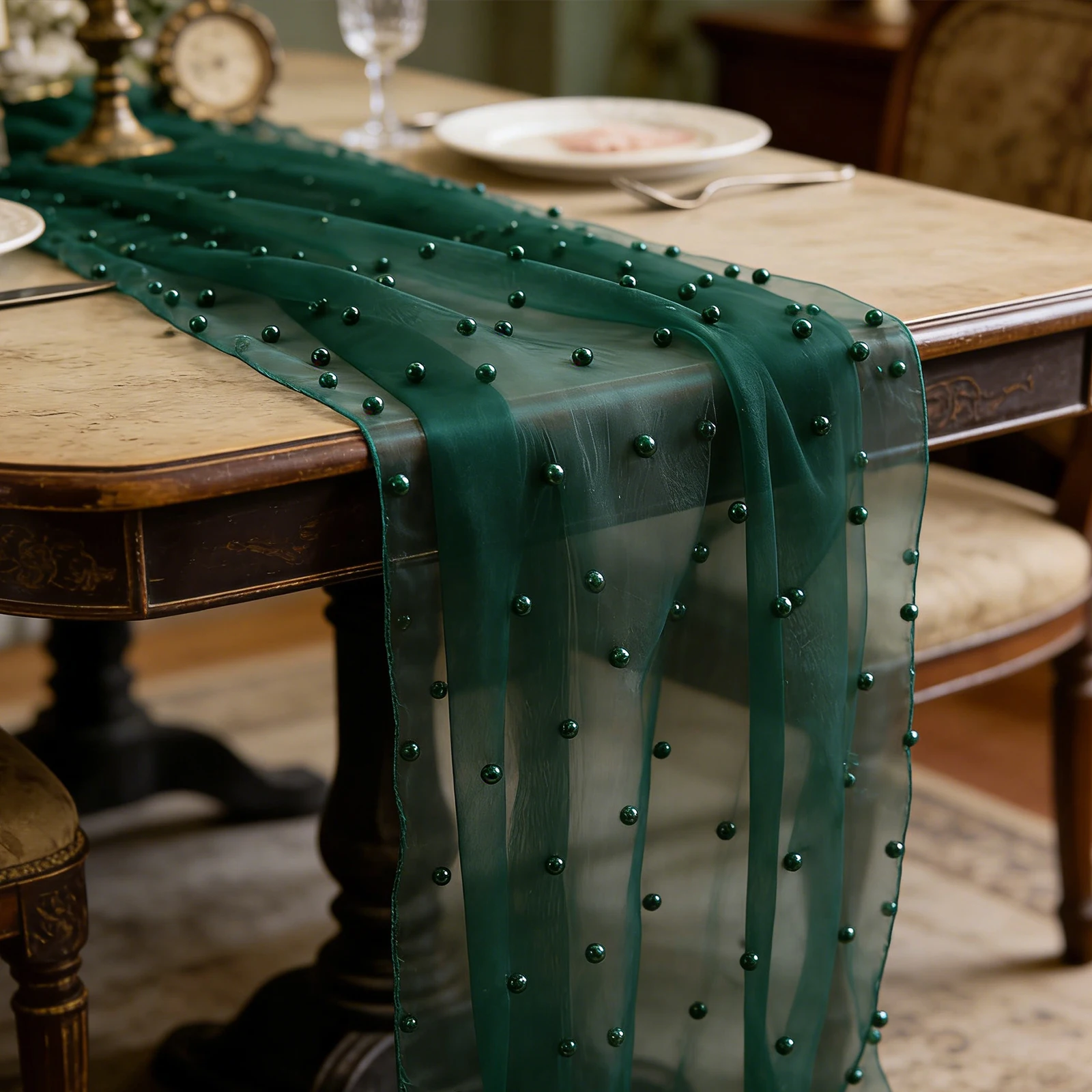 Boho Cheese Cloth Runner 120 Inch 10 FT Tulle Wedding Centerpiece Runner Shabby Chic Baby Shower Table Decor for Home Party