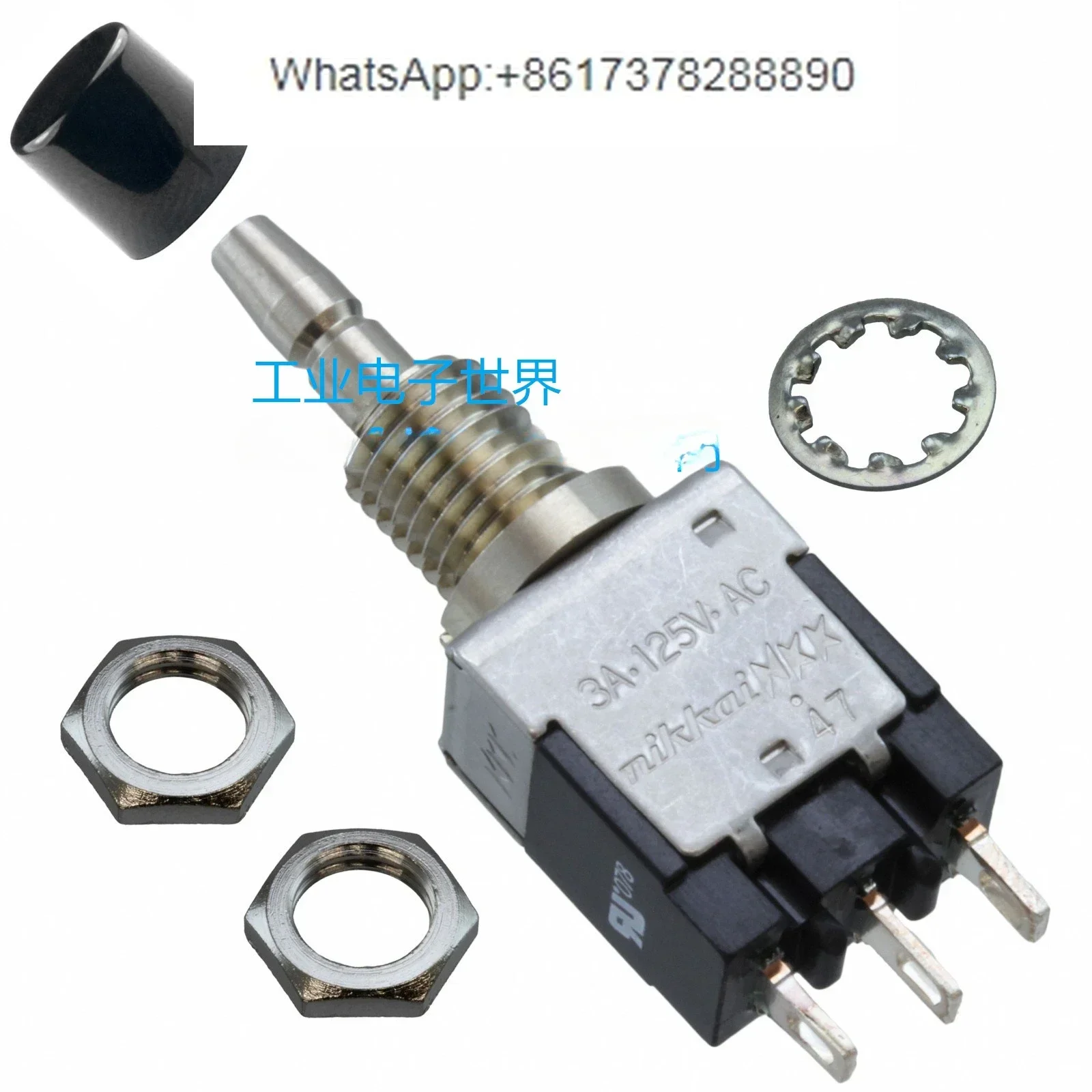 EB2011-BA Japan NKK 3-pin 2-gear unilateral reset button switch EB2011-CA black cap 2 ON