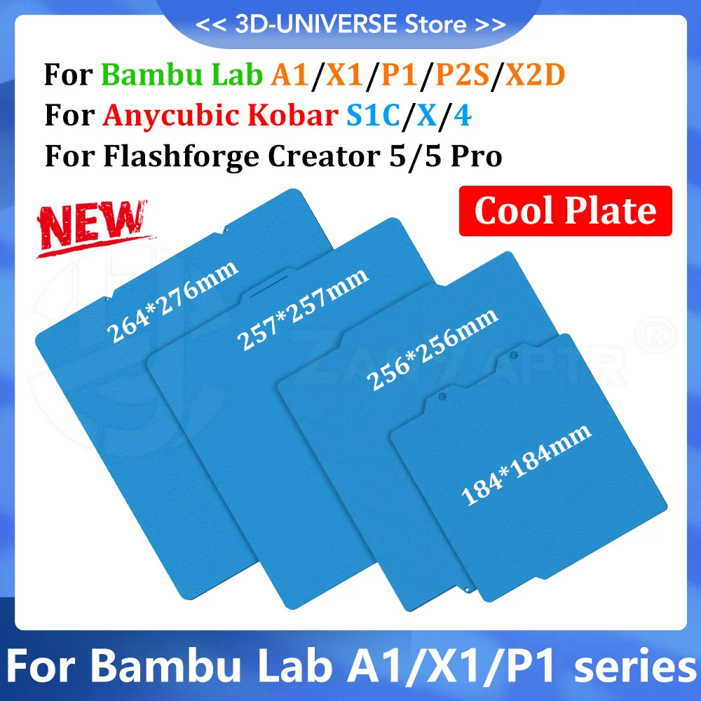 Für Flashforge C5/C5 Pro Anycubic Kobra 4 X S1 Kaltplatte Doppelbauplatte Für Bambu Lab X2D X1 X1C X1E P2S P1P P1S A1 A1 Mini