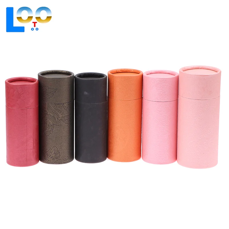 1pcs Round Cardboard Gift Box Cosmetic Essential Oil Bottle Packaging Box Lipstick Perfume Packaging Kraft Paper Tube Boxes