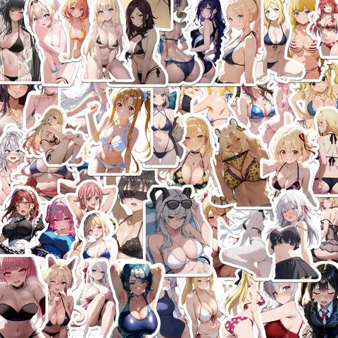 50pcs Sexy Beauty Anime Car Stickers Tablet DIY Stickers