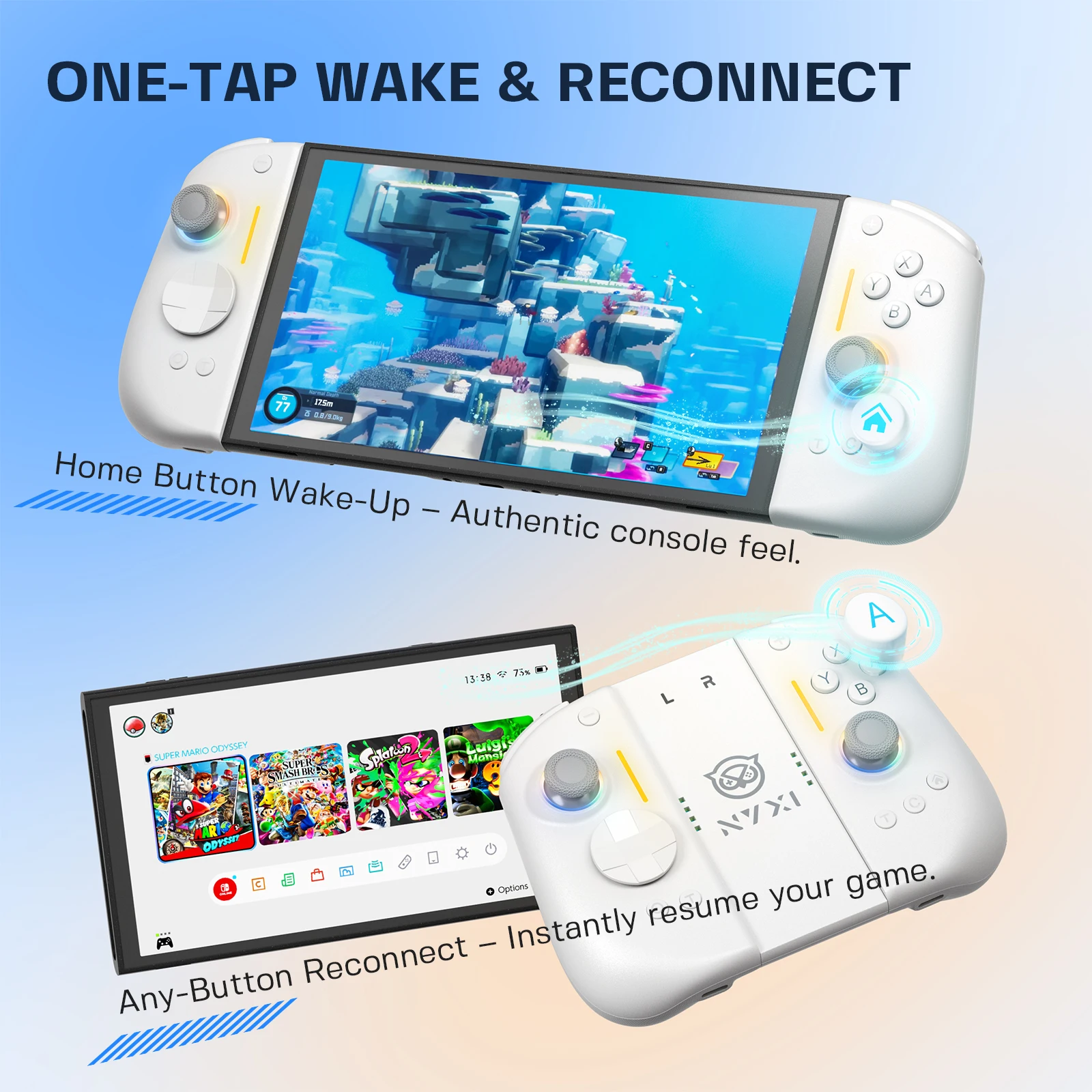 NYXI Hyperion 3 Kabelloser JoyPad für Switch 2 Weiß – Detail 7