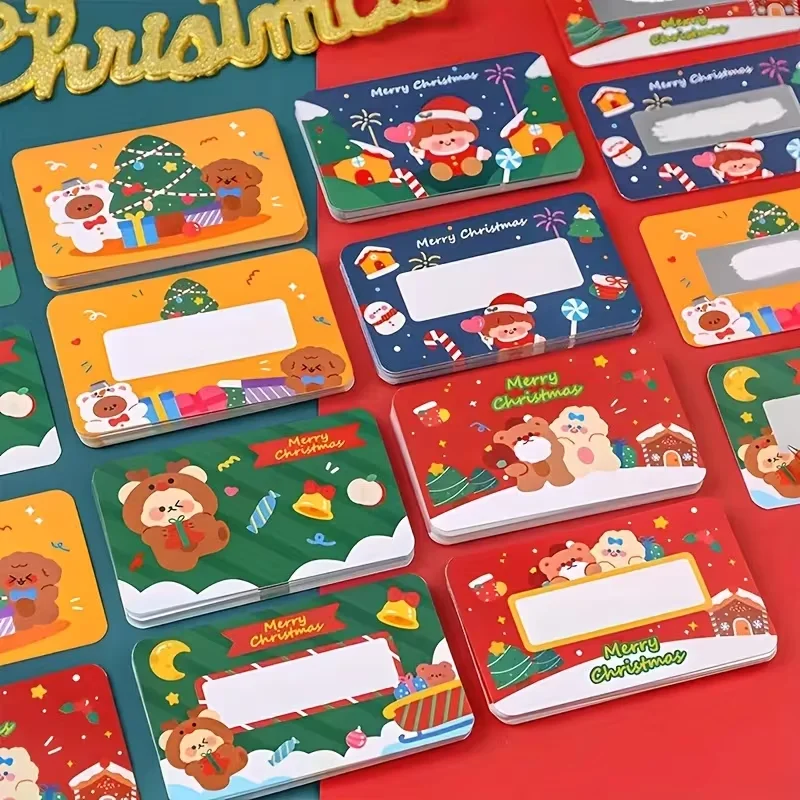 160pcs Christmas Scratch Cards Set with 80 Cover Stickers - Revealing Hidden Information Fun Holiday Game Kit