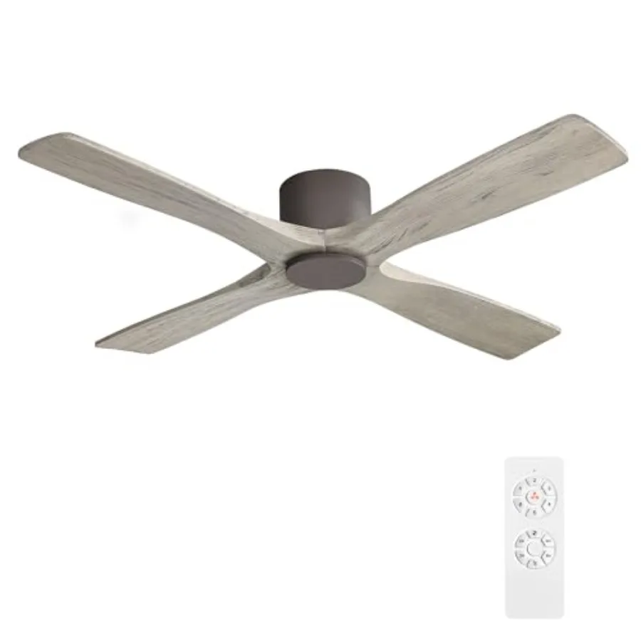 

54-дюймовый потолочный вентилятор без подсветки, 6-скоростной, бесшумный, с двигателем постоянного тока, в графитовой отделке, с реверсом вращения.