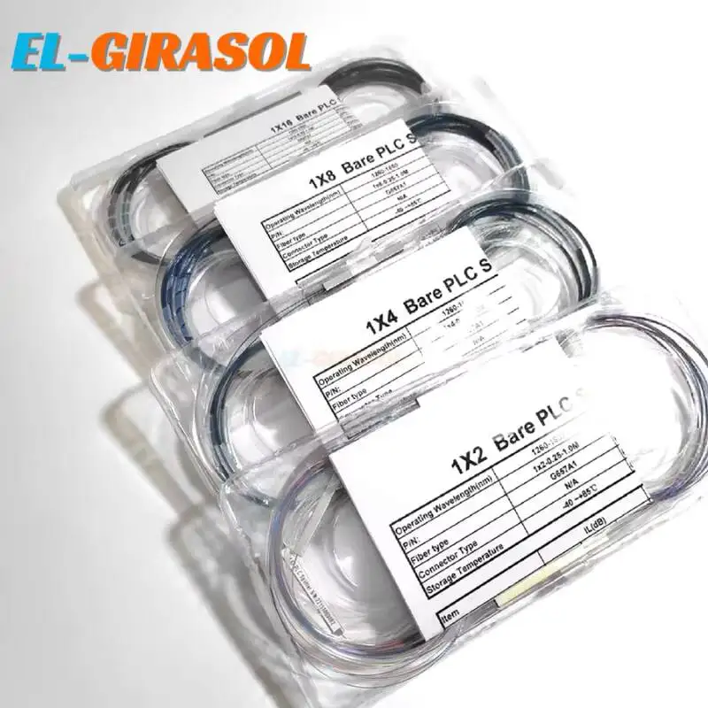 1x2 1x4 1x8 1x16 Color Fiber Optic PLC Splitter Without Connector Cable 250um Mini Blockless 2,4 Ports PLC Splitter FTTH