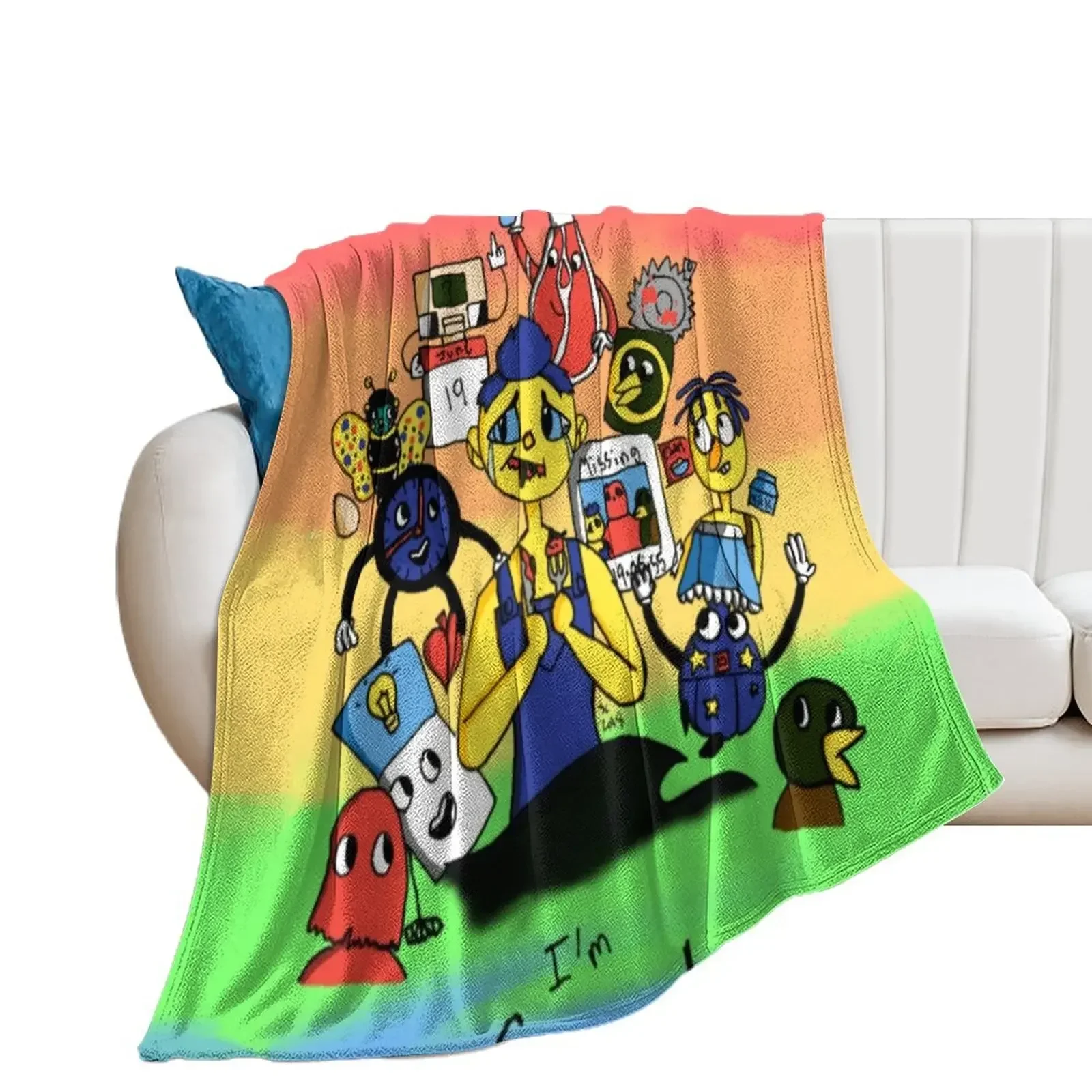 Dont hug me. I'm scared Throw Blanket Decorative Sofa Beautifuls Flannel Fabric Hairy Blankets