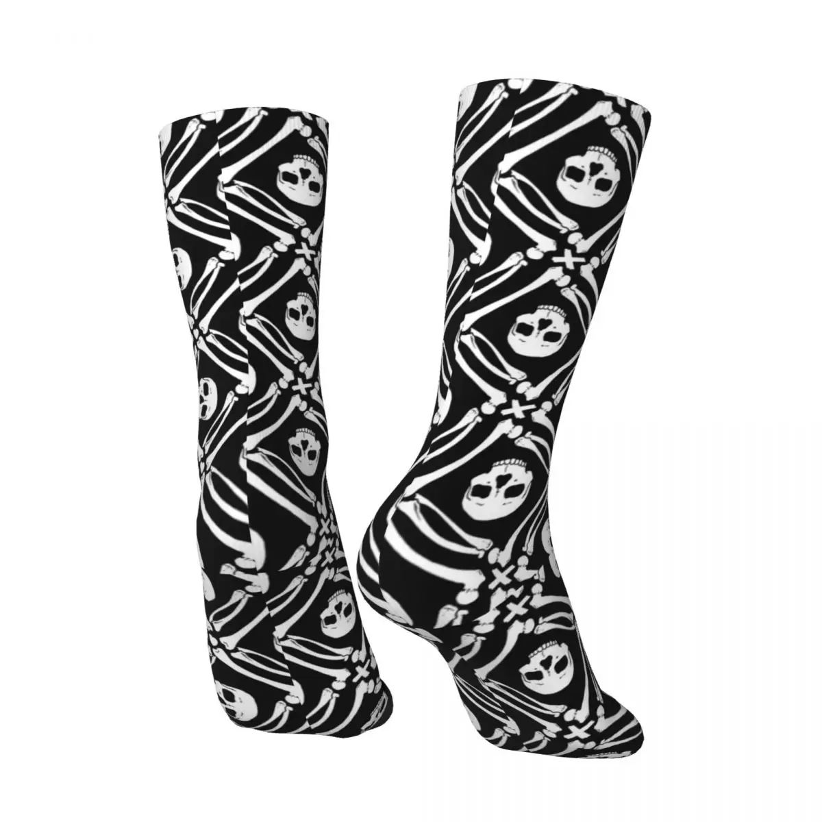 Funny Crazy Sock for Men Skull Bones Pattern Hip Hop Vintage Dark Skull Happy Quality Pattern Printed Boys Crew Sock Casual Gift