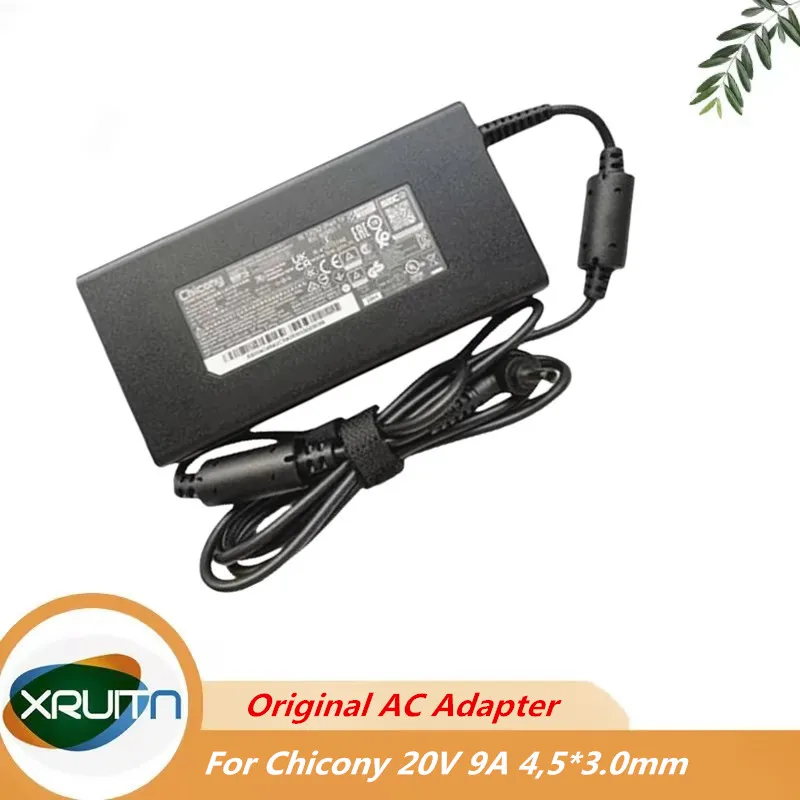 

Genuine Chicony A17-180P4B A180A063P Power Adapter 20V 9A 180W 4.5x3.0mm For THUNDEROBOT 911X Wild Hunter Gaming Laptop Charger