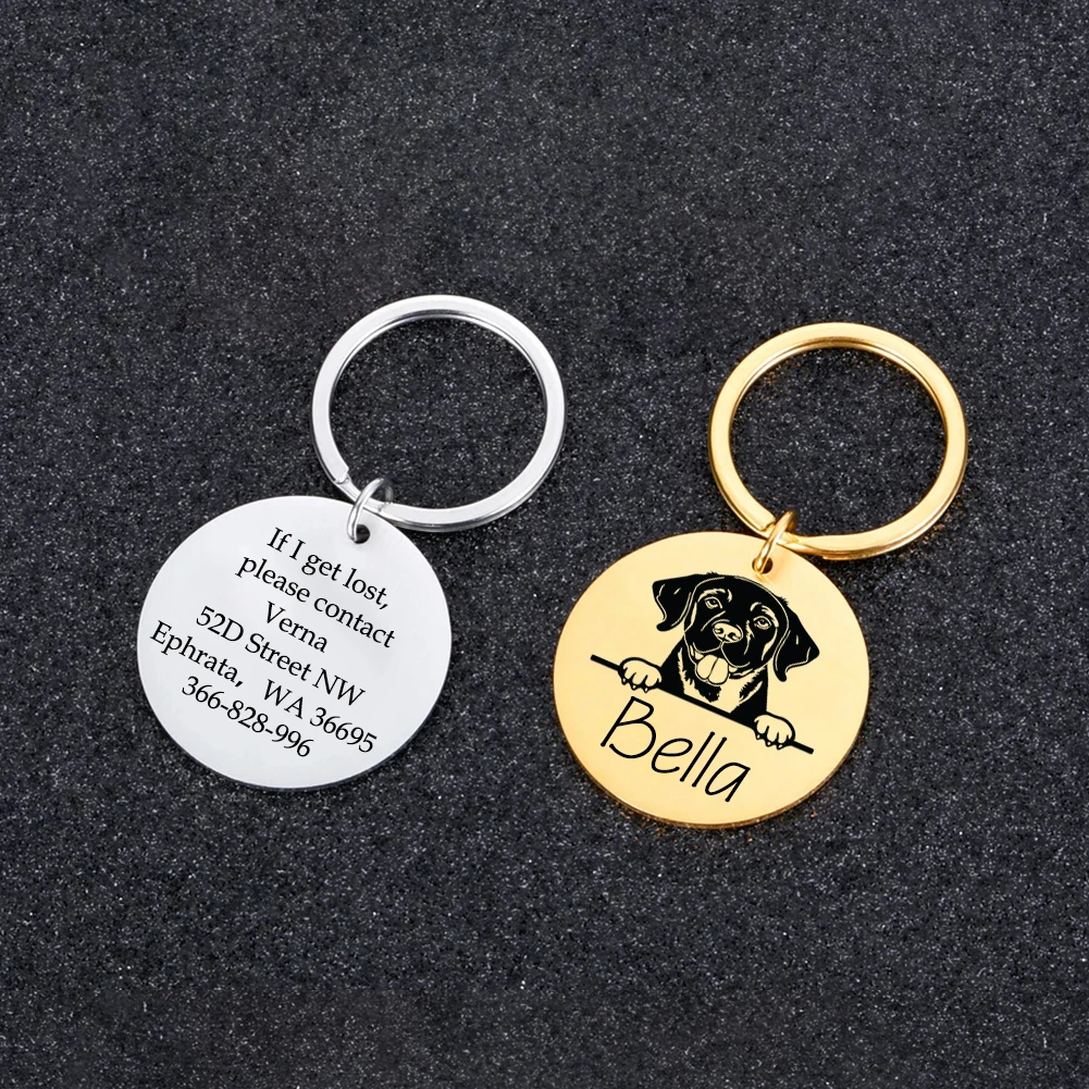 1 pc Dog Nameplate cartoon  Dog Tag Laser Engraving Tags Engraved Personalized Pet ID Tag For dog Pets