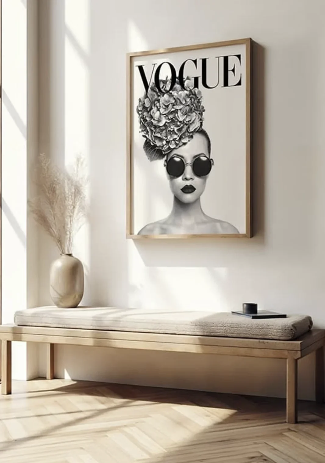 1pc frameless Canvas Painting VOGUE Black White Fashion Lady Wall Art Canvas Prints Posters Decor, Decor for Bedroom, Living Roo