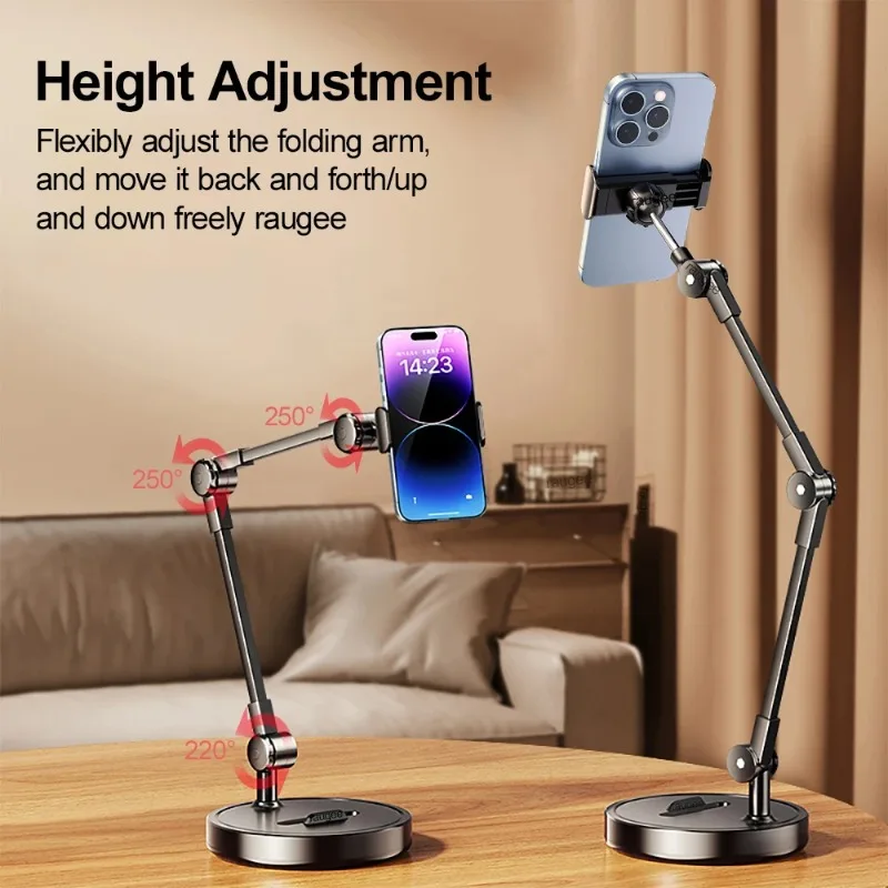 

Portable Folding Phone Stand, Multi-Angle Height Adjustable Holder - Cell Phone Bracket for Live Streaming,Video Calls, Travel