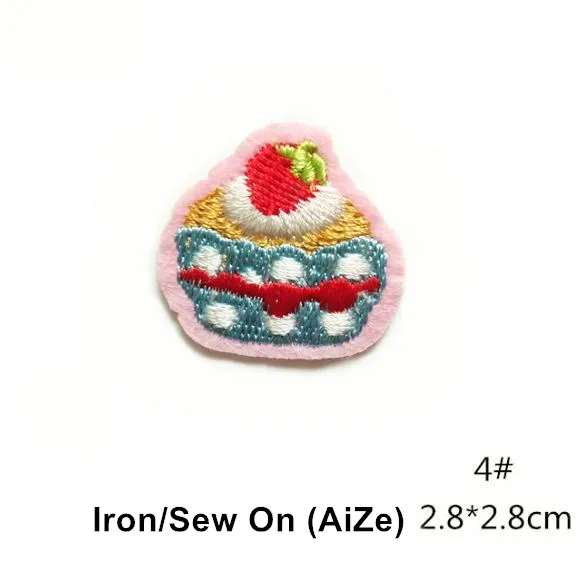10 Pcs Fruit Cake Embroidered Patch Iron On Sew On Jeans Coat T-shirt Bag Shoe Hat Decor Repair Motif Emblem DIY Accessory view 5