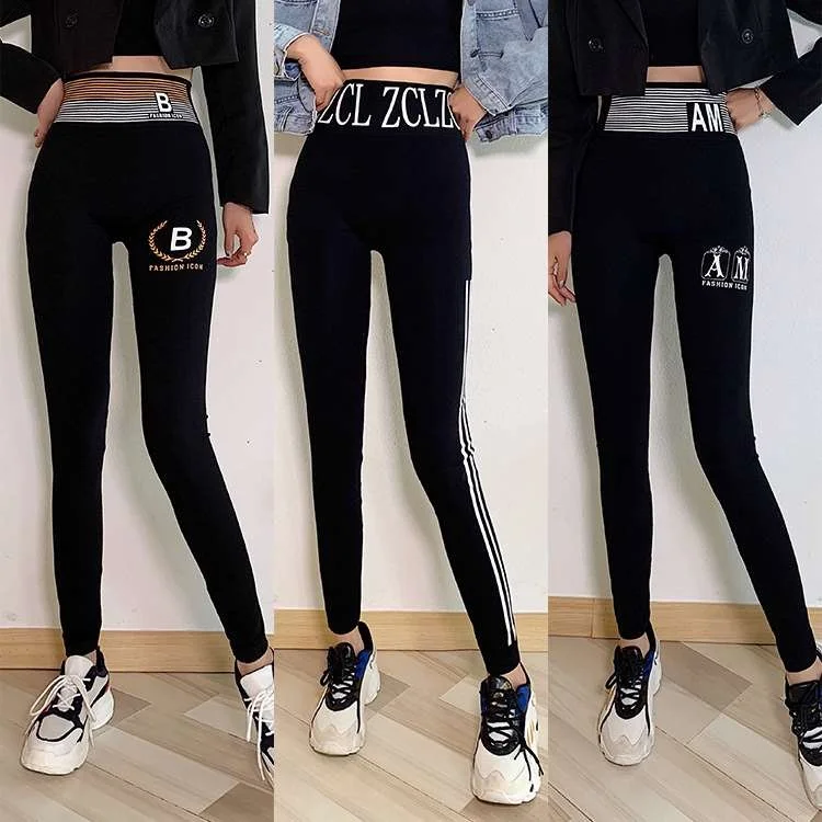 

Spring Autumn New Nine Points Large Size Model Slim High Waist Pants Thin Material Other Material 00% Thin Sle Ladies Pants