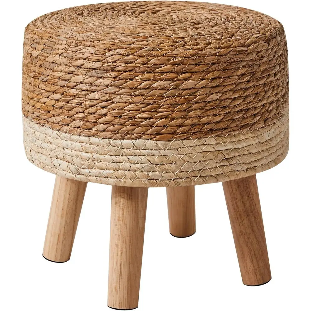 

Пуфик oot Stool из натуральной морской травы ручной работы, 12,6 дюймов, маленький круглый пуфик для отдыха или для гостиной, спальни, прихожей, табурет для переобувания