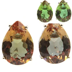 Buy 4 Get 1 Free 14x10mm Princess Cut Color Changing Alexandrite Topaz Zultanite Smoky Topaz Women Silver Earrings