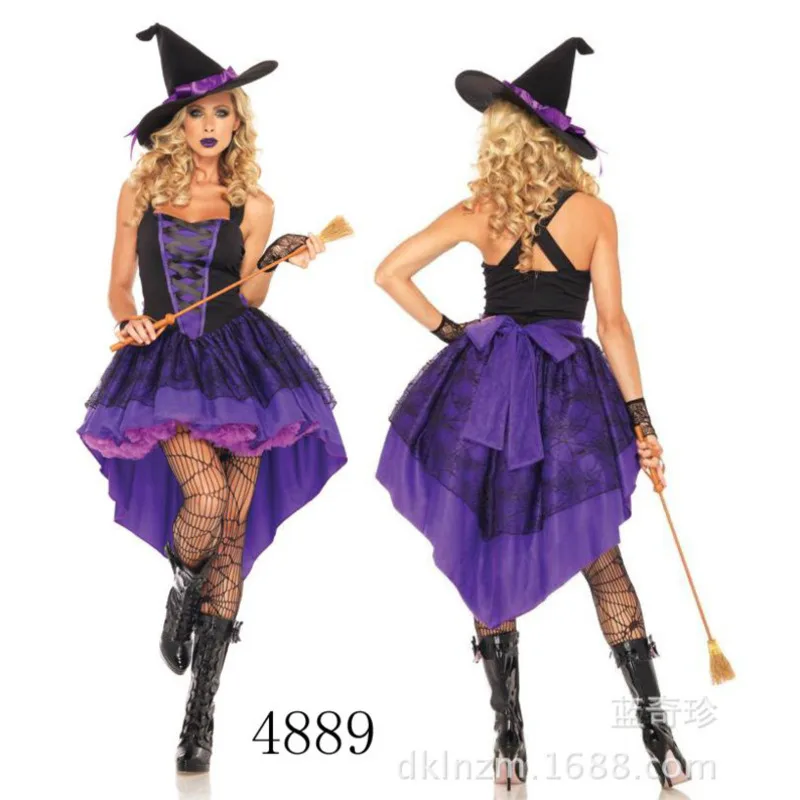 

Halloween Costume Ghost Festival Party Dress Women Witch Dress Uniform Halloween Purple Swallowtail Witch Costume Witch Costume