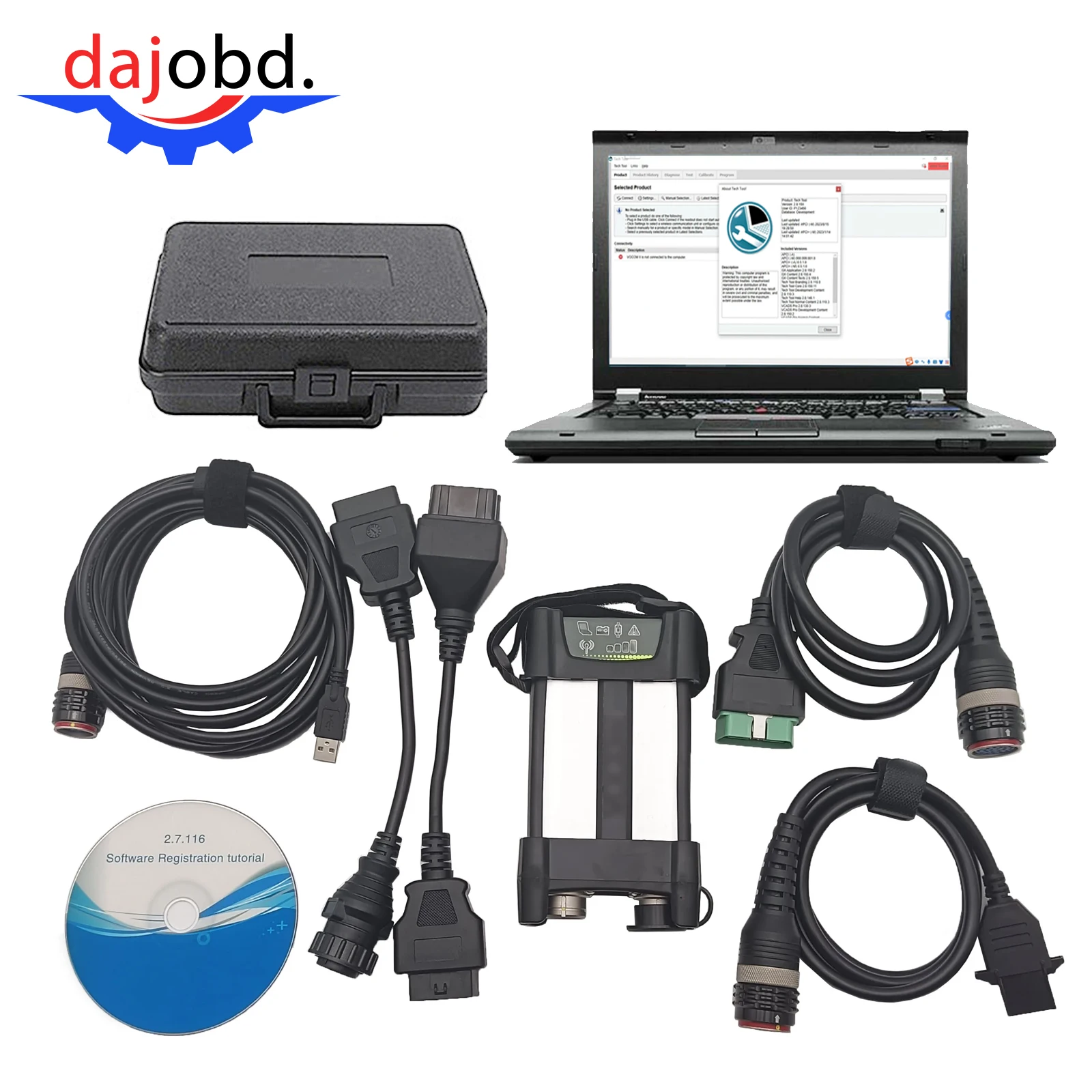 88894000 Diagnostic Tool Programmable OBD Adapter for VOCOM ll Diesel EFI Engine Block Excavator Truck Software 2.8.150