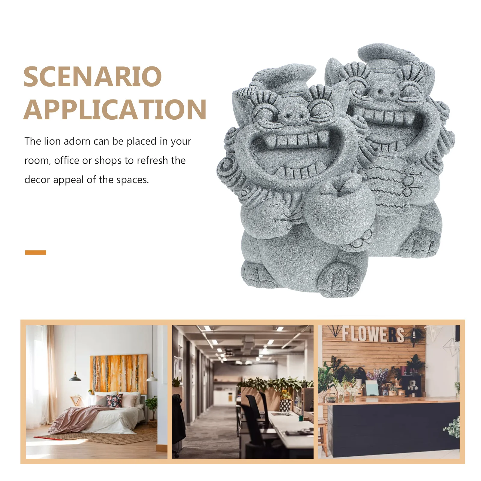 

Wall Sculptures Home Decor Small Chinese Lion Statue Miniature Decoration Tabletop Ornament