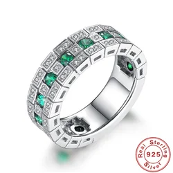 925 Sterling Silver Ring Set with Zircon Crystal Rings for Women's Glamour Jewelry Engagement Wedding Gifts