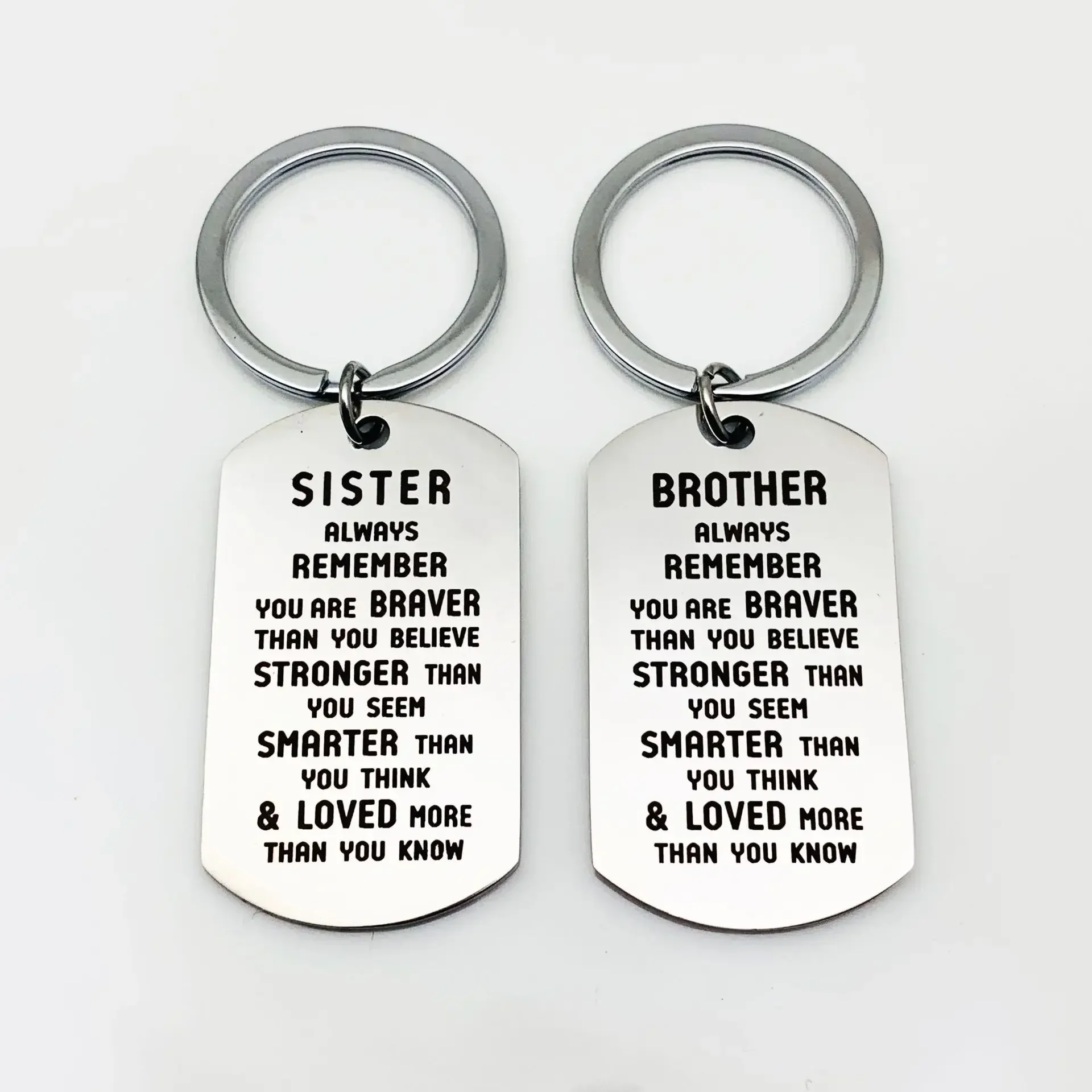 Charm Brother Sister Gift Keychain Pendant Daughter Son Gift Key Chains Keyrings Always Remember You Are Braver Than You Believe