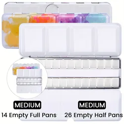 1pc Watercolor Tin Palette, Metal Empty Paint Case With Empty Pans For DIY Travel Watercolor Palette, Acrylic And Oil Painting