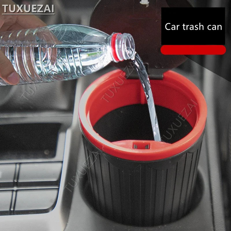 For Audi A8 Car Trash Bin Can Mini Auto Dust Organizer Car Interior Rubbish Bag Garbage Container Storage Box