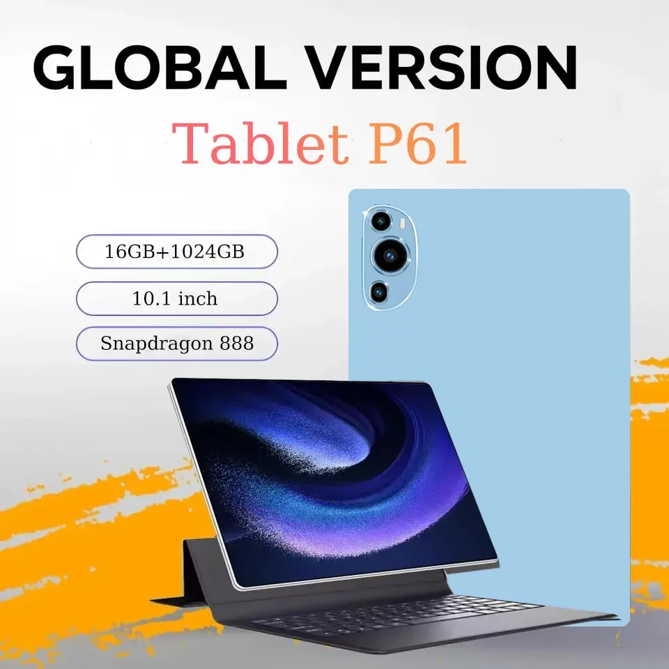 Global Version Pad P61 Tablet Android 14 Snapdragon 888 16GB+1TB 10000mAh 5G Phone Call WiFi Hwawei Tab 2024