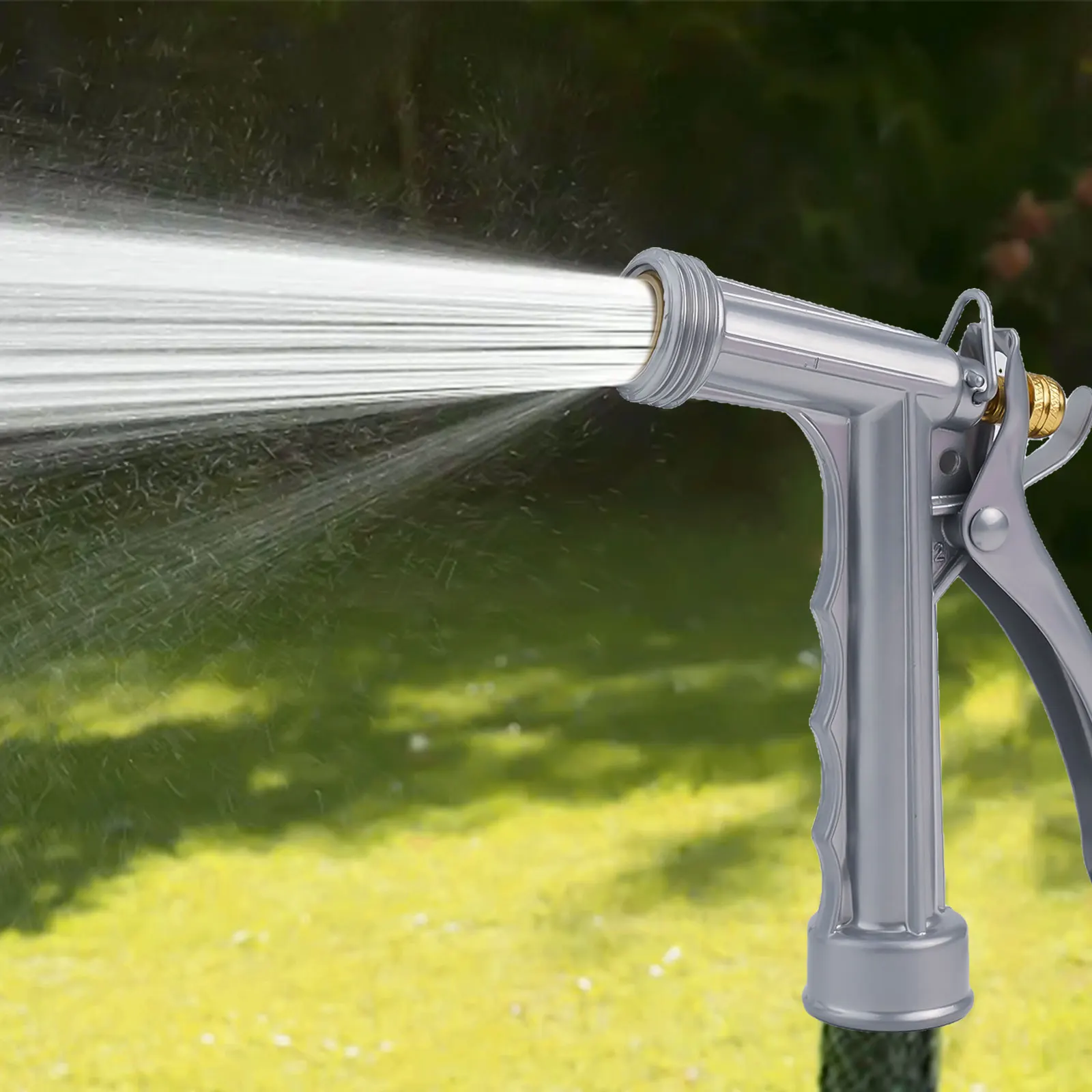 High Pressure Garden Hose Nozzle Pistol Grip Sprayer Adjustable Spray Flow For Washing Cars Cleaning Floors Watering Plants