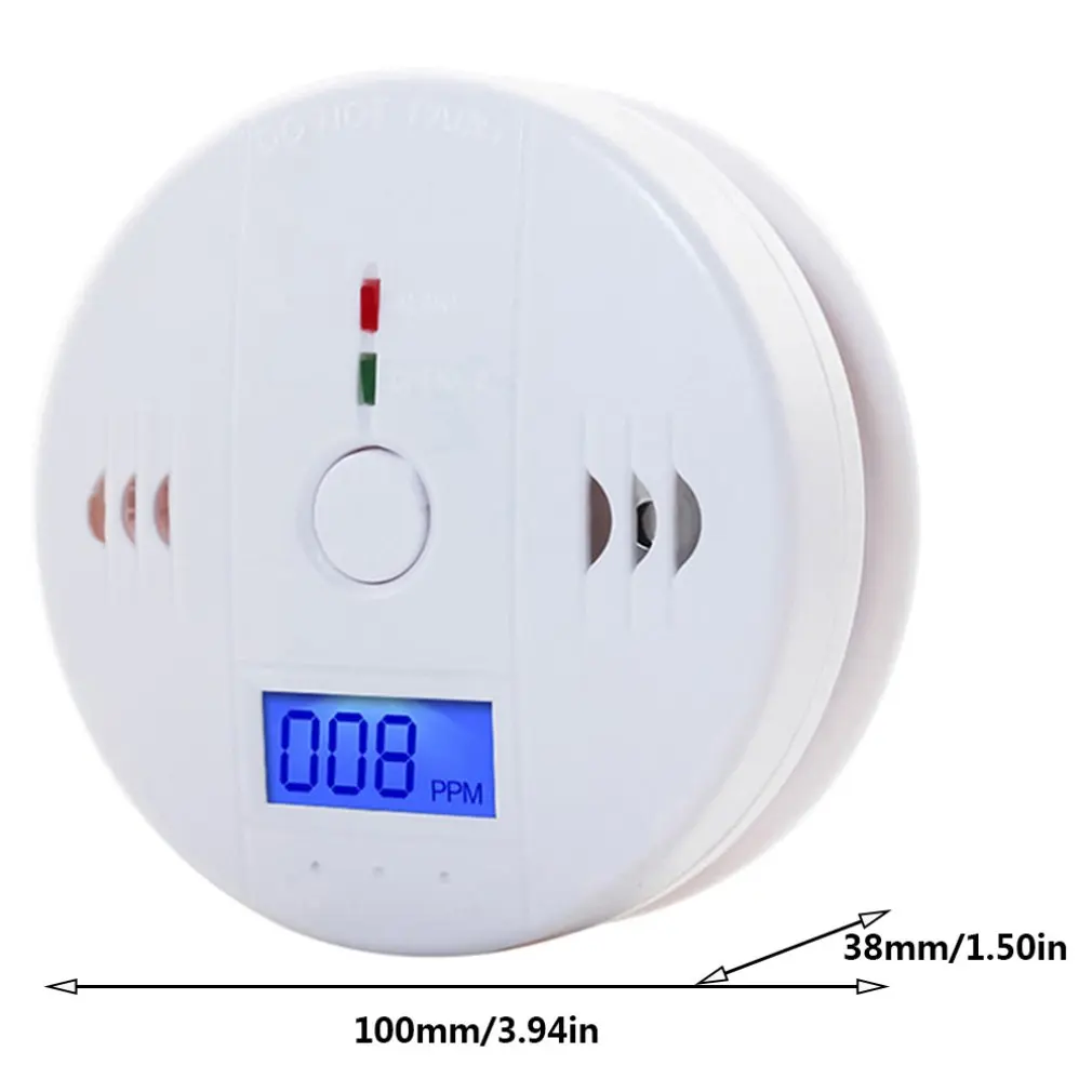 New 1Pcs CO Sensor Carbon Monoxide Detector Alarm 85dB Siren Sound Independent CO Poisoning Warning Alarm Detector CO Meter