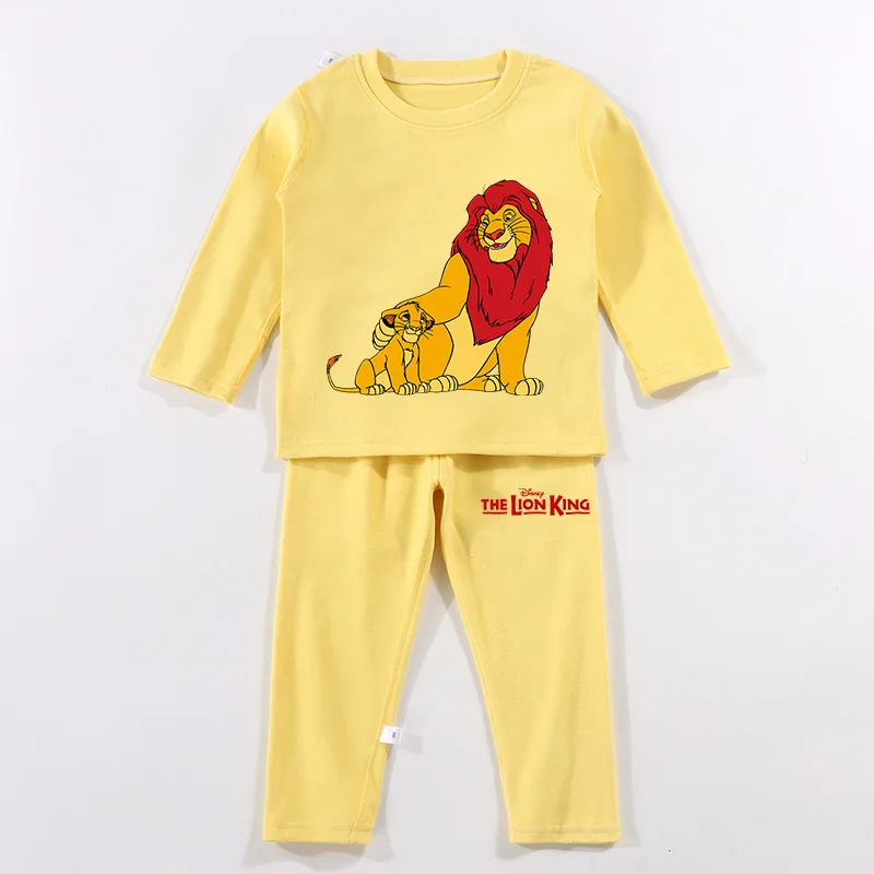 Mufasa-Ensemble de pyjamas chauds à manches longues pour enfants, pantalons en Y thermiques, vêtements de détente d'hiver, vêtements d'intérieur de dessin animé, cadeaux imbibés