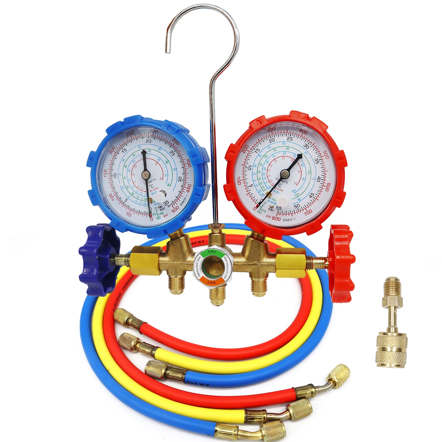 Ferramenta de Ar Condicionado para R410A R32 R404A R134A, Kit de Instrumentação de Manifold de Refrigerante com Mangueira