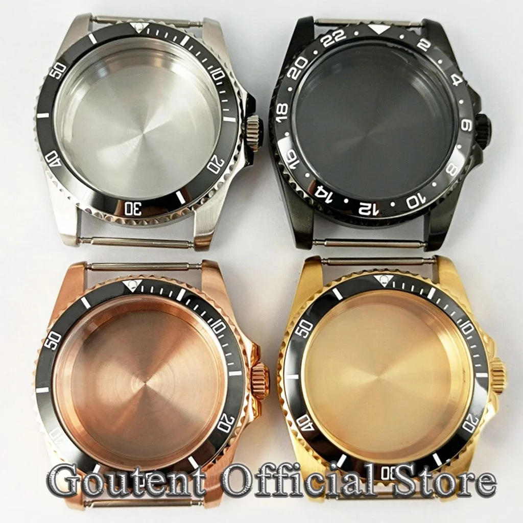 Goutent 36mm Sapphire Glass Watch Case Black Ceramic GMT Watch Bezel Fit NH34 NH35 NH36 ETA2824 PT5000 Miyota 8215 821A Movement