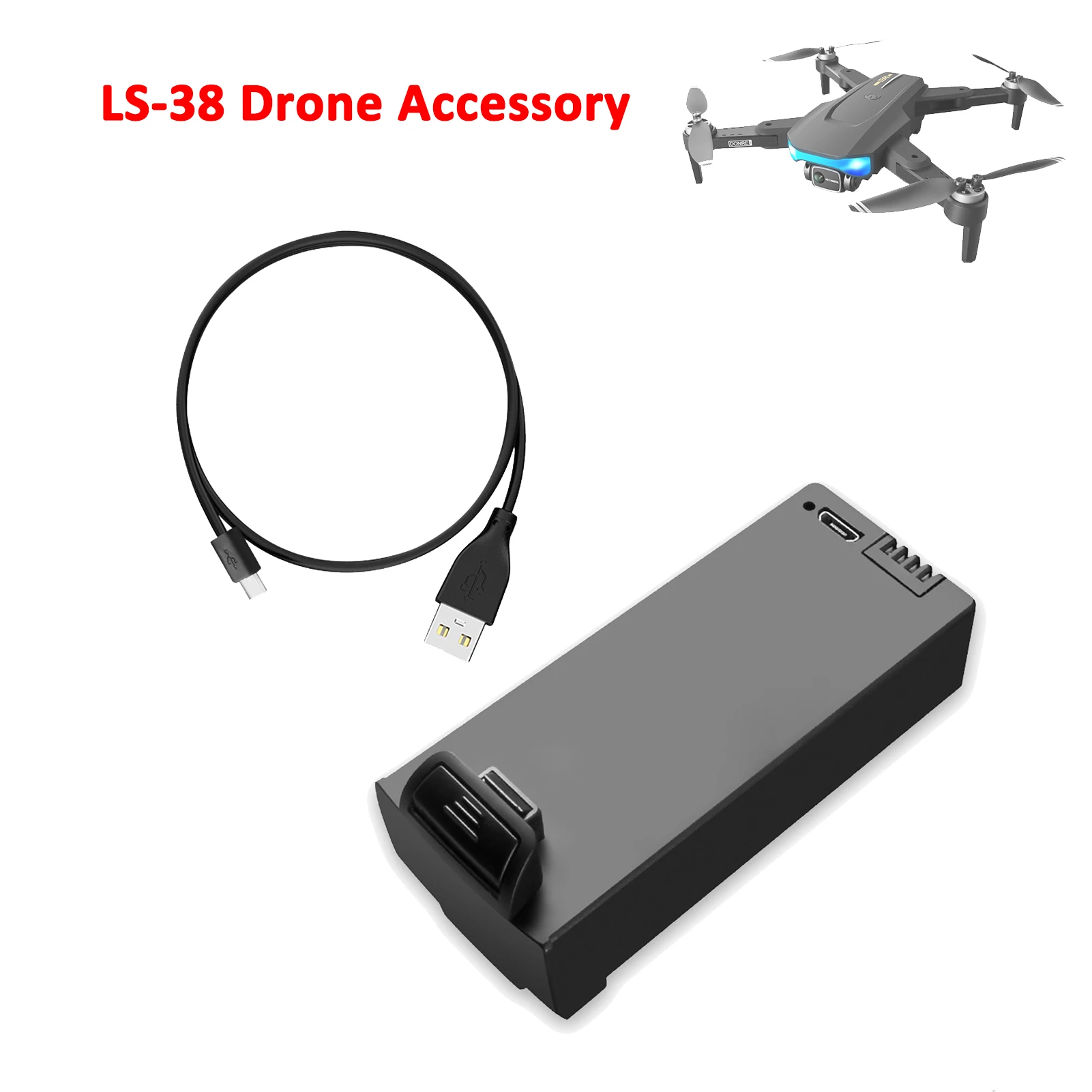 

LS-38 GPS Quadcopter Original Accessory LS38 Battery 7.4V 2000mAh USB Charger Cable Spare Part