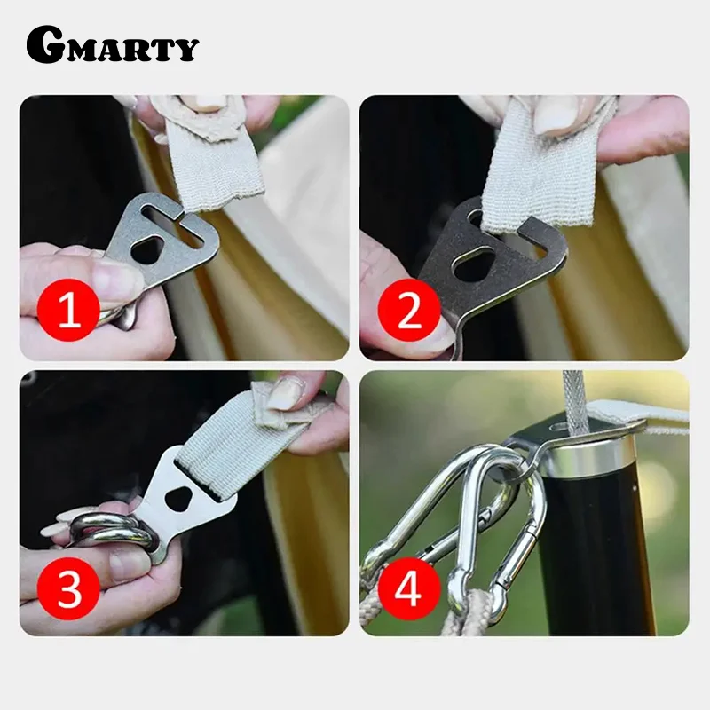 Stainless Steel Wind Rope Buckle Outdoor Camping Hiking Backpacking Tent Canopy Guyline Cord Adjuster Board Rope Tensioner