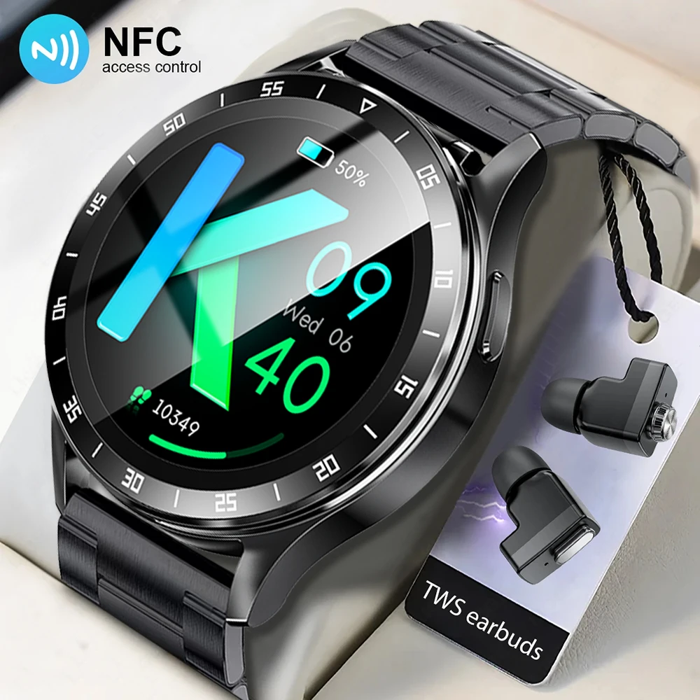 2024 New X10 Headset Smart Watch TWS Two In One Wireless Bluetooth Dual Headset Call Health Blood Pressure Sport Music Watches