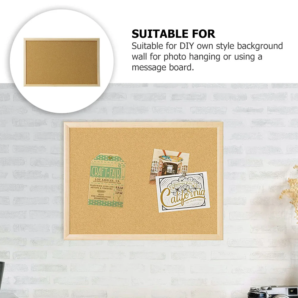 

Cork Message Pine Wood Display Notice Home Office Cork Message Board Wall Decor Bulletin Memo Board Soft Wood Style