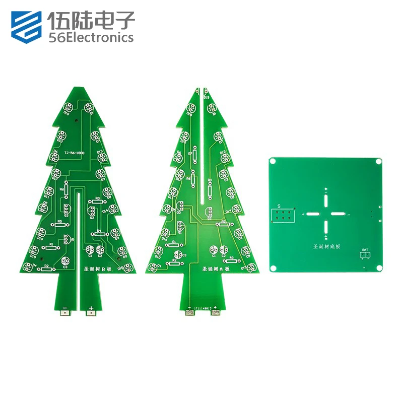 3D Christmas Tree Diy Kit Colorful Flashing LED Electronic PCB Board Module for Hobby or Gift