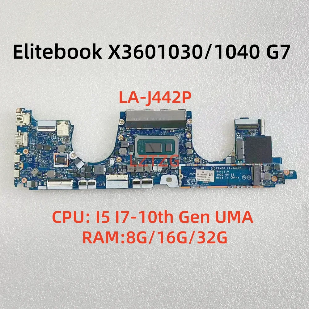 

LA-J442P For HP Elitebook X360 1030 1040 G7 Laptop Motherboard I5 I7-10th Gen 8G/16G/32G UMA 100% Tested OK